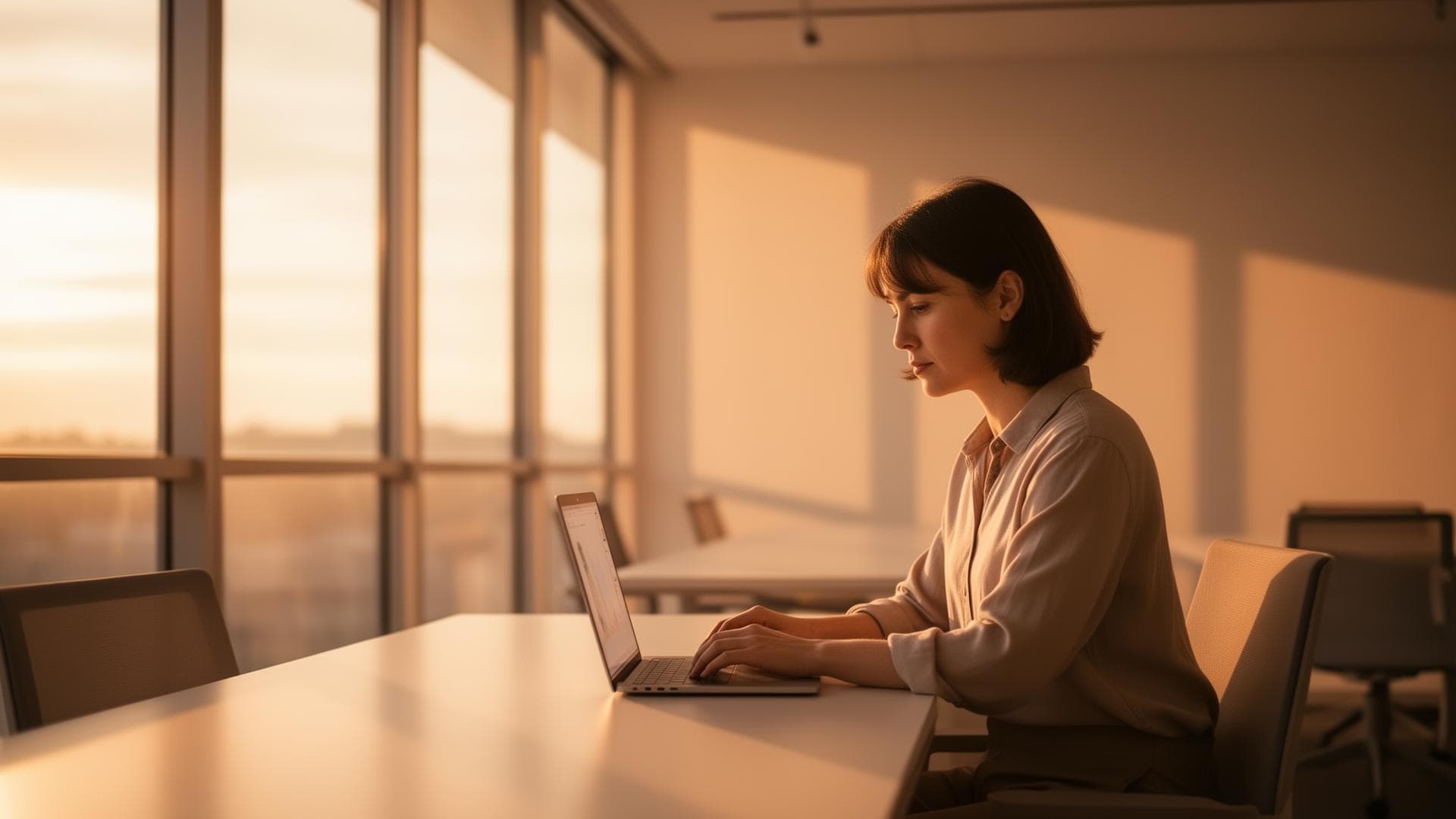Person working in a modern office